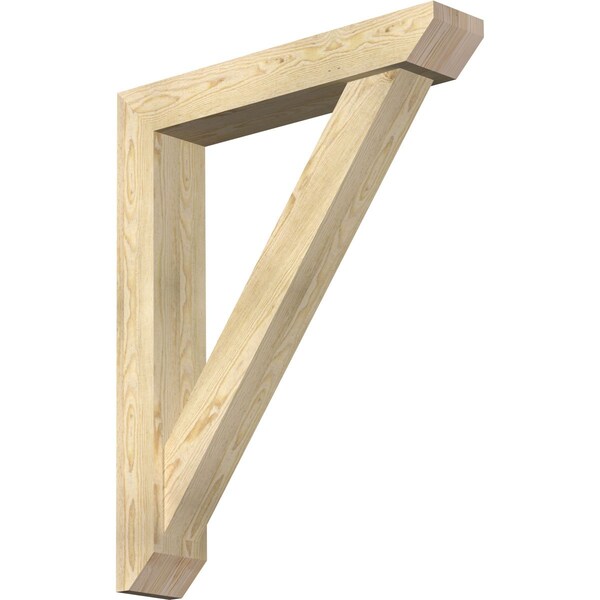 Ekena Millwork Traditional Slat Rough Sawn Bracket w/ Offset Brace, Douglas Fir, 6"W x 32"D x 40"H BKT0604X32X40TRA06RDF - main